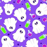 Ghost and poison Halloween pattern vector