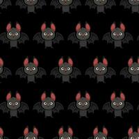 Seamless pattern of cute bat characters vector