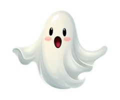 Cute flying ghost png element for celebrate hallowen AI Geberative