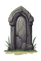 tombstone illustration element png for celebrate halloween AI Generative