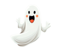 Cute flying ghost png element for celebrate hallowen AI Geberative