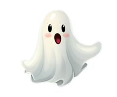 schattig vliegend geest PNG element voor vieren hallowen ai generatief