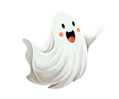 Cute flying ghost png element for celebrate hallowen AI Geberative