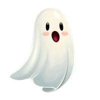 Cute flying ghost png element for celebrate hallowen AI Geberative