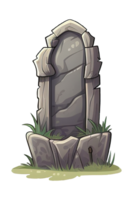 tombstone illustration element png for celebrate halloween AI Generative