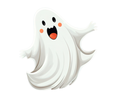 Cute flying ghost png element for celebrate hallowen AI Geberative