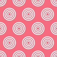 White circles on red background. Abstract seamless pattern. vector