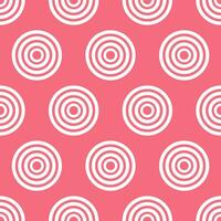 White circles on red background. Abstract seamless pattern. vector