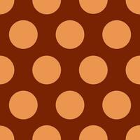 Big light brown circles on dark brown background. Abstract seamless vector pattern.
