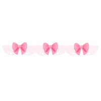 Valentine pink bow border, for decoration invitation and greetings png