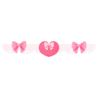 Valentine pink bow border, for decoration invitation and greetings png