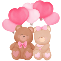 Fuzzy Valentine Teddy bear, for decoration invitation and greetings png