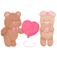 Fuzzy Valentine Teddy bear, for decoration invitation and greetings png