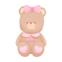 Fuzzy Valentine Teddy bear, for decoration invitation and greetings png