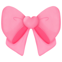 Valentine pink bow with heart png