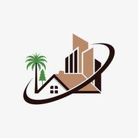 Real estate, home and building logo design vector with creative element concept