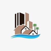 real bienes, hogar y edificio logo diseño vector con creativo elemento concepto