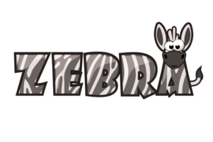 Animal Text Effect Zebra. It is suitable for the design of postcards, books, leaflets, banners, and birthday invitations png