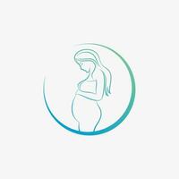 embarazada mujer icono logo diseño vector ilustración con creativo elemento concepto