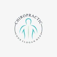 Chiropractic logo design vector spinal backbone icon logo with creative element concept