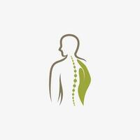 Chiropractic logo design vector spinal backbone icon logo with creative element concept