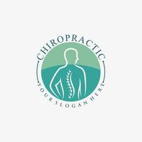 Chiropractic logo design vector spinal backbone icon logo with creative element concept
