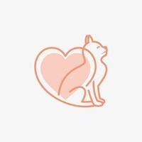 Cat logo design vector illustration with creative element concept