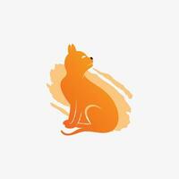 Cat logo design vector illustration with creative element concept