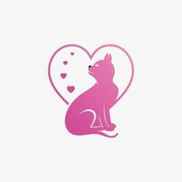 Cat logo design vector illustration with creative element concept