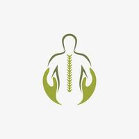 Chiropractic logo design vector spinal backbone icon logo with creative element concept