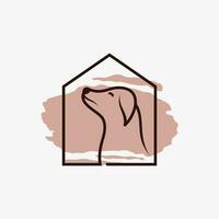 Pet house logo design with dog cat icon logo and creative element concept vector