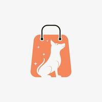 mascota tienda logo diseño con perro gato icono logo y creativo elemento concepto vector