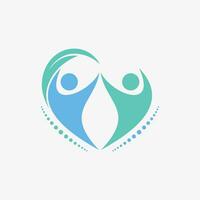 Chiropractic natural massage back pain and spinal icon logo design with creative concept vector