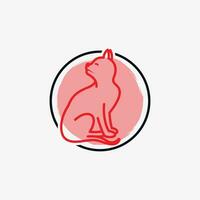 Cat logo design vector illustration with creative element concept