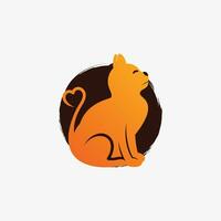 Cat logo design vector illustration with creative element concept