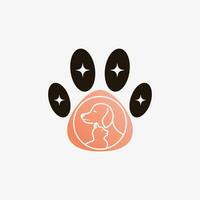 Pet shop logo design with dog cat icon logo and creative element concept vector