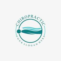 Chiropractic logo design vector spinal backbone icon logo with creative element concept