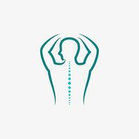 Chiropractic logo design vector spinal backbone icon logo with creative element concept