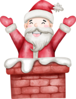 Christmas Santa Claus over Chimney png