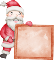 Santa Claus with Blank Board Sign png