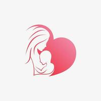 Mom and baby logo design vector for maternity clinic with creative element concept