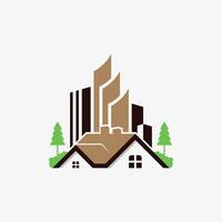 Real estate, home and building logo design vector with creative element concept