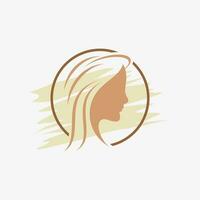 Beauty fashion logo design for woman salon with creative elements vector