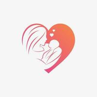 mamá y bebé logo diseño vector para maternidad clínica con creativo elemento concepto