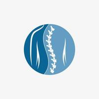 Chiropractic logo design vector spinal backbone icon logo with creative element concept