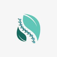 Chiropractic natural massage back pain and spinal icon logo design with creative concept vector