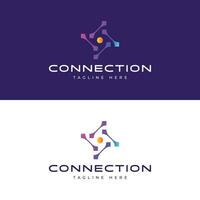 Dots Logo Square Connection Network Science Technology Business Company Innovation Digital Electronic Industry Computer vector