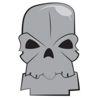 Hand draw human halloween skull png