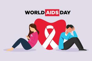 World AIDS Day concept. Aids Awareness icon design for poster, banner, t-shirt. Colored flat vector illustration isolated.