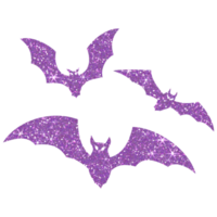 púrpura Brillantina murciélago Víspera de Todos los Santos en transparente antecedentes. murciélago icono. diseño para decoración, fondo, fondo de pantalla, ilustración. png